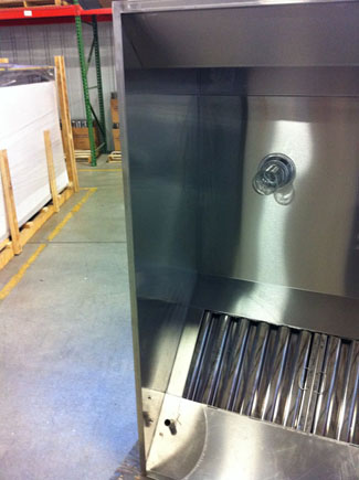 Stud welded stainless steel panel