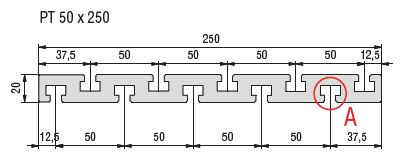 PT Table Plate 20x250 Dimensions