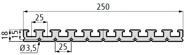 Aluminum extrusion table plate 18x250mm