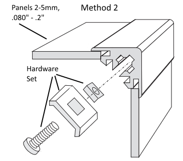 Hardware Set-Used to hold panels in slots Hardware Set-Used to hold panels in slots