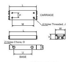 Cross Roller Slides Dimension Drawing