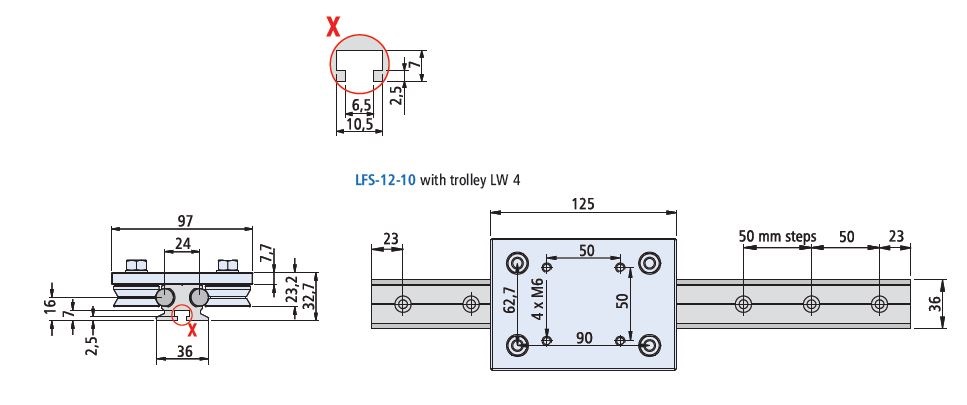 LFS 12-10 with LW4 Roller Carriage