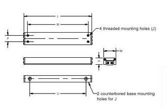 Light Duty Ball Slides Dimension Drawing