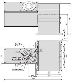 ZDS2030 Dual Axis Rotary Stage Dimensioned Drawing