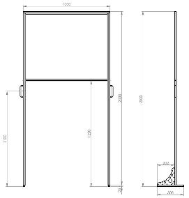 Free standing desktop machine guard dimensions