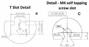 PR T Slot Detailed Dimensions