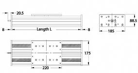 Dimensions of Standard Duty Ball Screw Slides