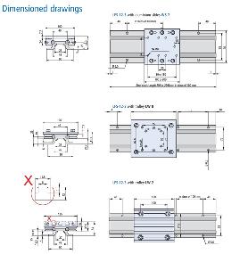LFS 12-3 Wide Rail Dimension Drawing