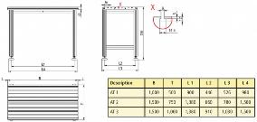 Dimensional Drawing of Robot Workbench with T Slot Table Top