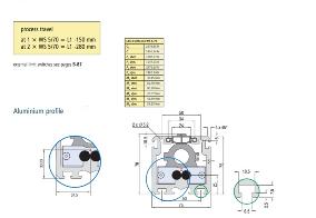 LES 4 Narrow Profile Ball Screw Linear Actuator Dimension Drawing