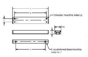 Light Duty Ball Slides Dimension Drawing