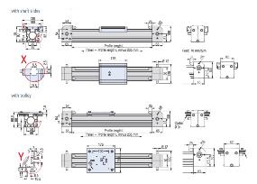 LEZ3 Belt Actuator dimension drawing