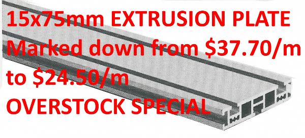 RE 15 Aluminum Extrusion Table Plate 15x75