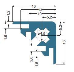 16x16mm Corner Extrusion Profile