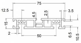 Table Plate Extrusion 15-75 Dimensions