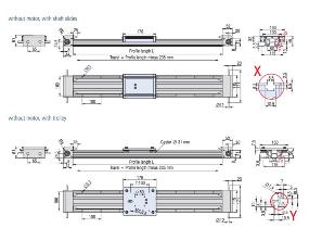 LEZ 2 belt actuator dimension drawing